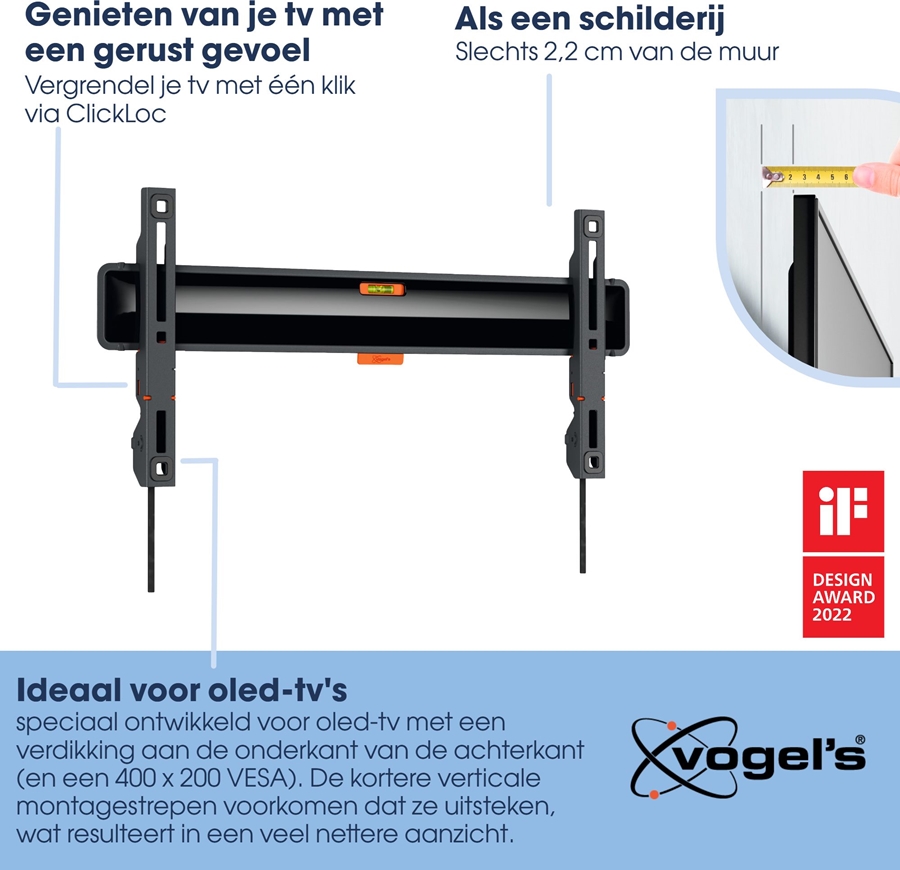 Vogel's COMFORT TVM 3405 SP | Vaste tv-beugel OLED | 32-77  2